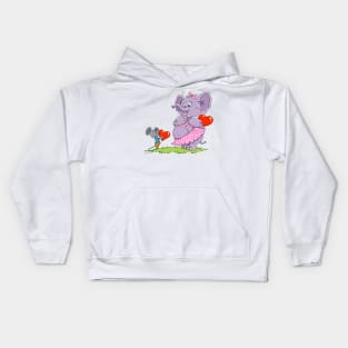 Mouse and Elephant love Kids Hoodie